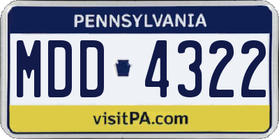 PA license plate MDD4322