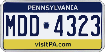 PA license plate MDD4323