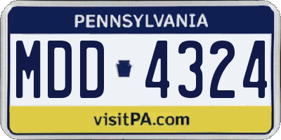 PA license plate MDD4324