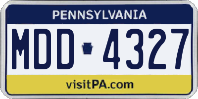 PA license plate MDD4327