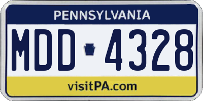 PA license plate MDD4328