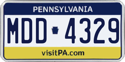 PA license plate MDD4329