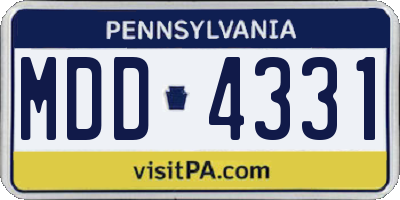 PA license plate MDD4331