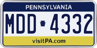 PA license plate MDD4332