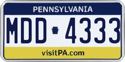 PA license plate MDD4333