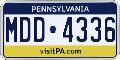 PA license plate MDD4336