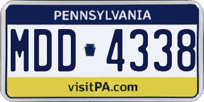 PA license plate MDD4338