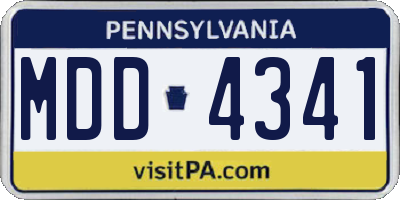PA license plate MDD4341