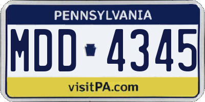 PA license plate MDD4345