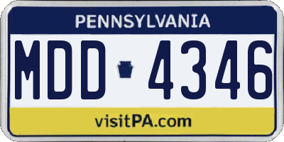 PA license plate MDD4346