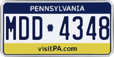 PA license plate MDD4348