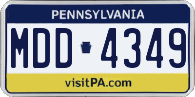 PA license plate MDD4349