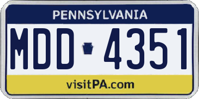 PA license plate MDD4351