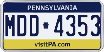 PA license plate MDD4353