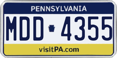 PA license plate MDD4355