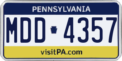 PA license plate MDD4357
