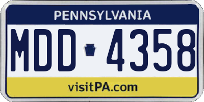 PA license plate MDD4358