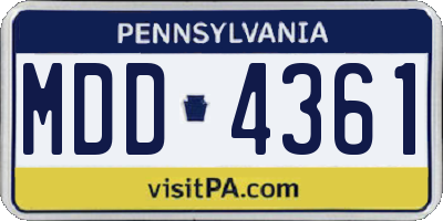 PA license plate MDD4361