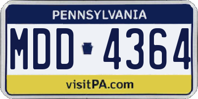 PA license plate MDD4364