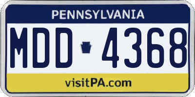PA license plate MDD4368