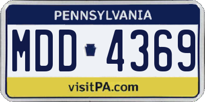 PA license plate MDD4369