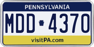 PA license plate MDD4370