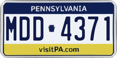 PA license plate MDD4371