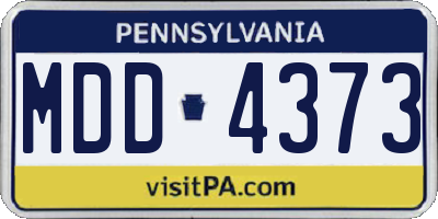 PA license plate MDD4373