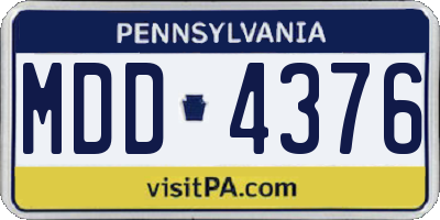PA license plate MDD4376
