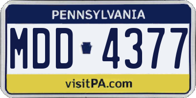 PA license plate MDD4377