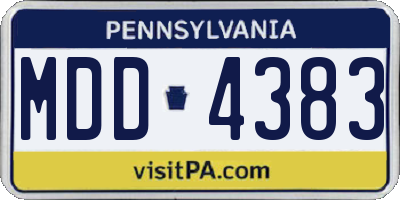 PA license plate MDD4383