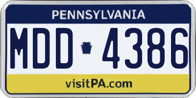 PA license plate MDD4386