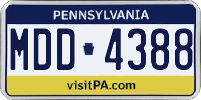 PA license plate MDD4388