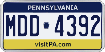 PA license plate MDD4392
