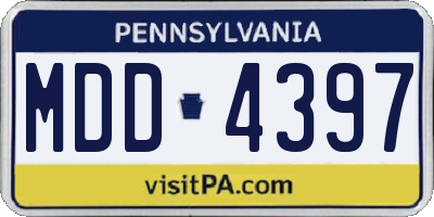 PA license plate MDD4397