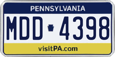 PA license plate MDD4398