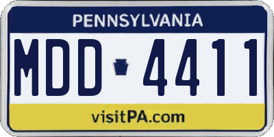 PA license plate MDD4411