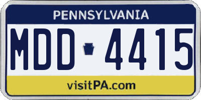 PA license plate MDD4415