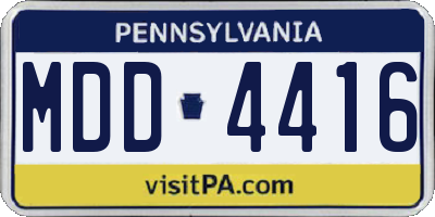 PA license plate MDD4416