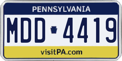 PA license plate MDD4419