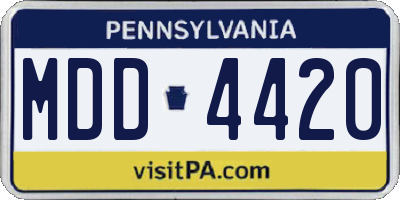 PA license plate MDD4420