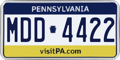 PA license plate MDD4422