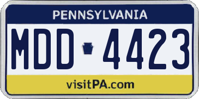 PA license plate MDD4423