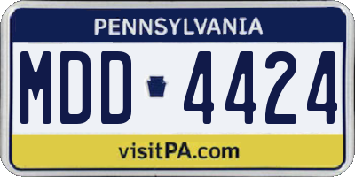 PA license plate MDD4424