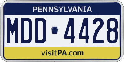 PA license plate MDD4428