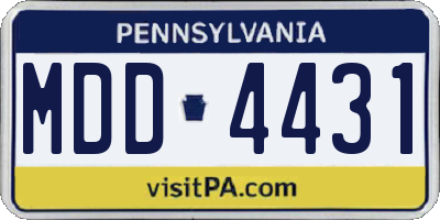 PA license plate MDD4431