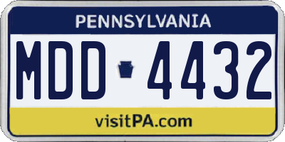 PA license plate MDD4432