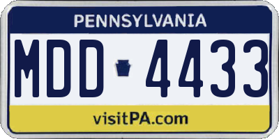 PA license plate MDD4433