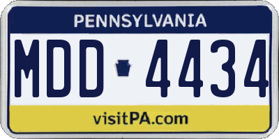 PA license plate MDD4434