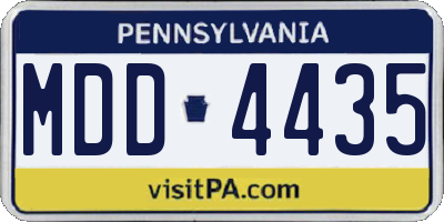 PA license plate MDD4435